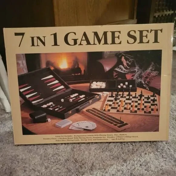 7-in-1 Game Set – Backgammon, Chess, Checkers & More
