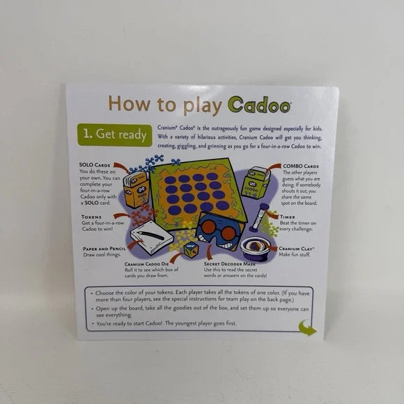Cranium Cadoo 2002 Game‎ - Replacement PARTS - Instructions