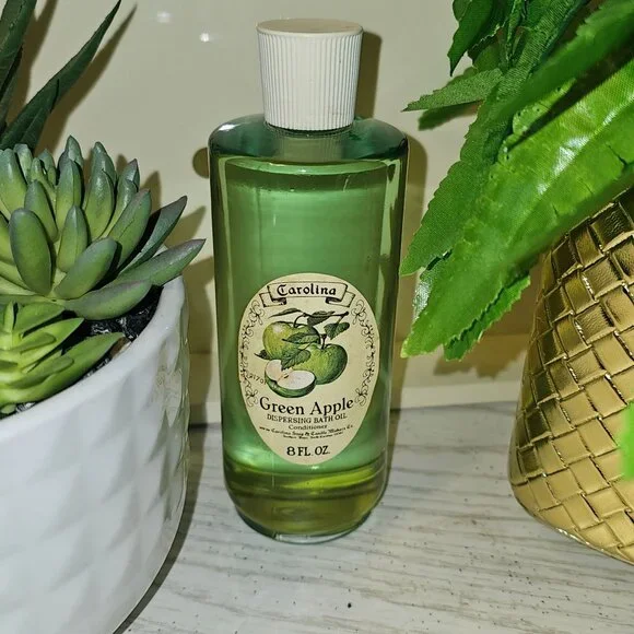 Vtg 70s RARE Carolina Soap & Candle Makers Co., Green Apple Dispersing Bath Oil