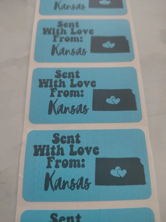 💙100 Kansas- Shipping Labels Thermal Packaging Stickers 2.25