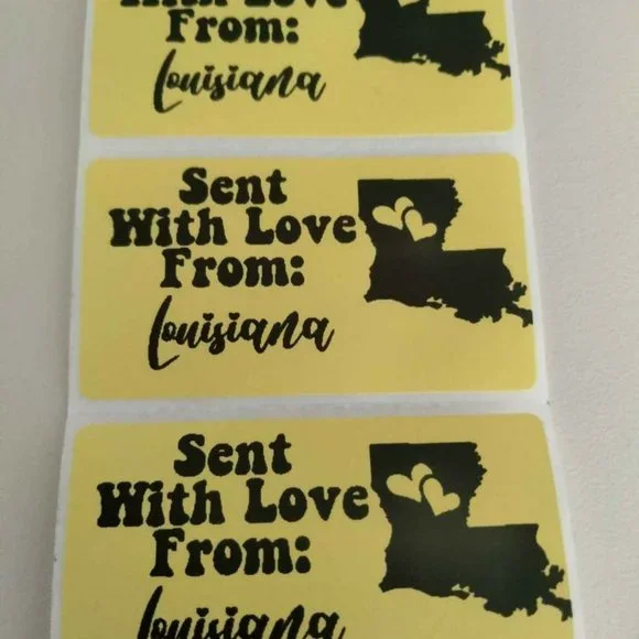 💙100 Louisiana- Shipping Labels Thermal Packaging Stickers 2.25