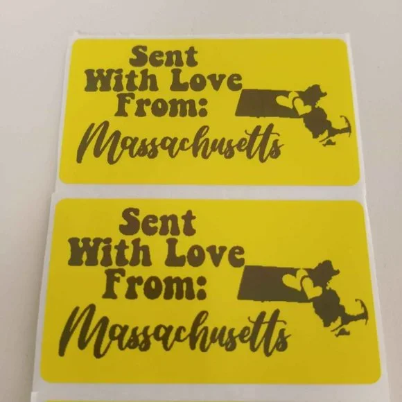 💙100 Massachusetts- Shipping Labels Thermal Packaging Stickers 2.25