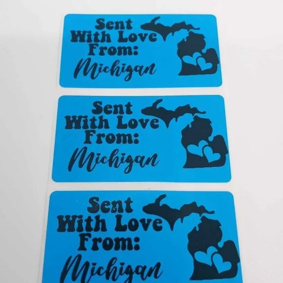 💙100 Michigan- Shipping Labels Thermal Packaging Stickers 2.25