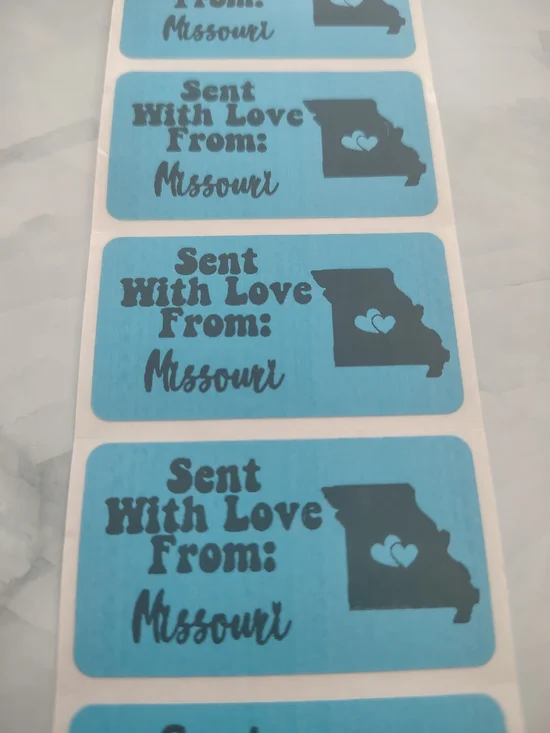 💙100 Missouri- Shipping Labels Thermal Packaging Stickers 2.25