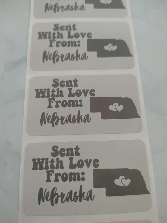 💙100 Nebraska- Shipping Labels Thermal Packaging Stickers 2.25