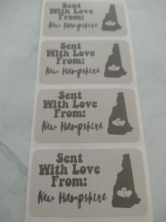 💙100 New Hampshire- Shipping Labels Thermal Packaging Stickers 2.25