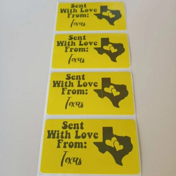 💙100 Texas- Shipping Labels Thermal Packaging Stickers 2.25