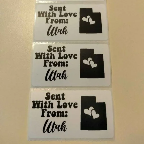 💙100 Utah- Shipping Labels Thermal Packaging Stickers 2.25