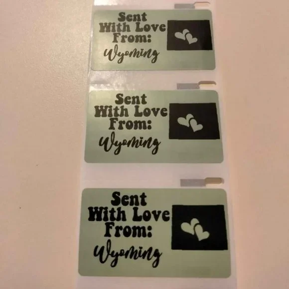💙100 Wyoming- Shipping Labels Thermal Packaging Stickers 2.25