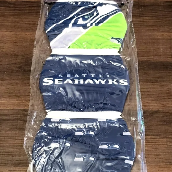Seattle Seahawks 3 pack face mask face covering. Adult OSFA Fanatics New