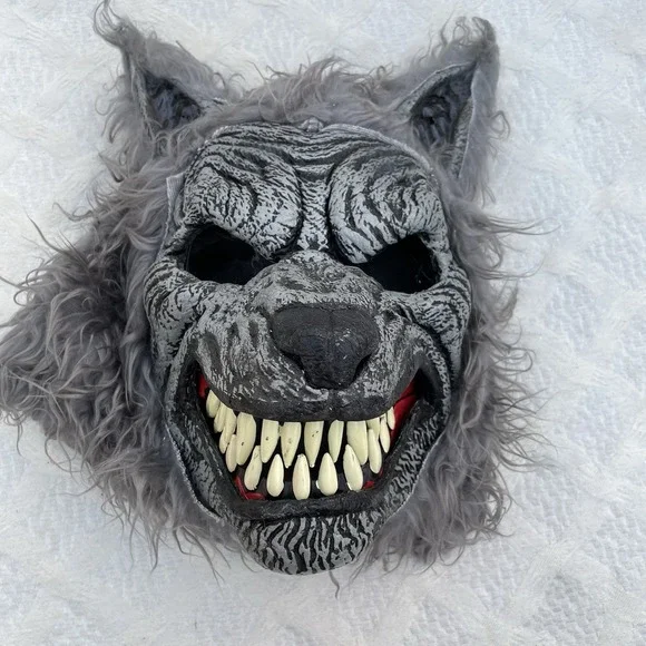 Vintage BIG BAD WOLF Halloween Costume Pullover Latex Mask Spirit Werewolf