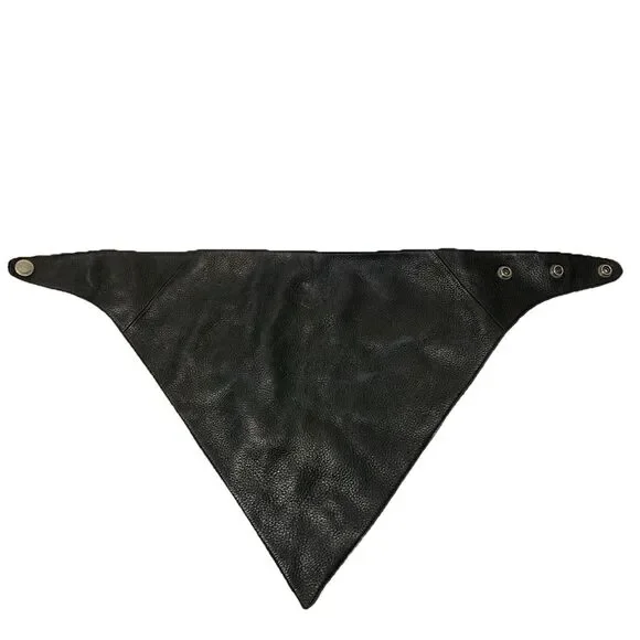 Vtg Harley Davidson Leather Face Gator Mask Bandana Sizeable Snaps Embossed Logo