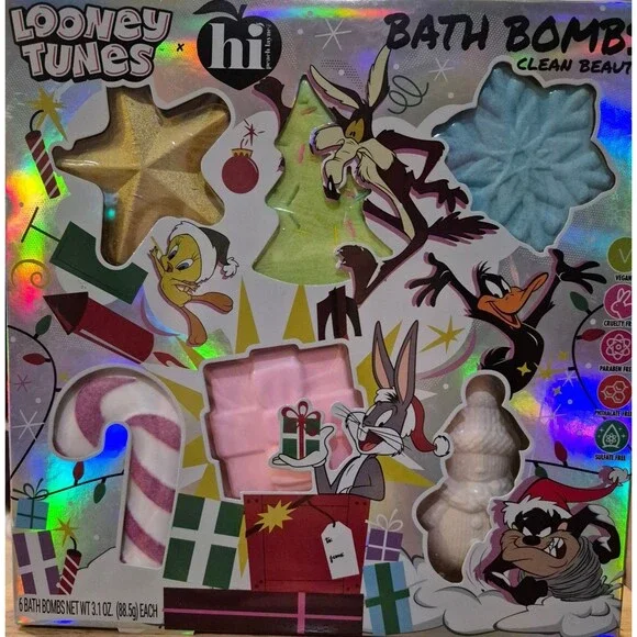 Hi Peach Layne Looney Tunes 6 Holiday Shape Bath Bombs Set New