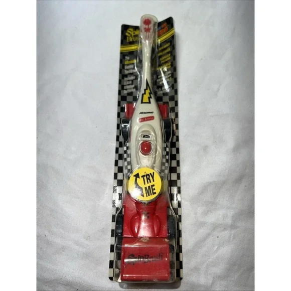 Vtg Vintag NOS Dr Johns Spin brush Tooth Brush Race Care