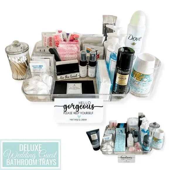 Made-To-Order Deluxe Wedding Bathroom Tray, His & Hers Bathroom Amenities, Weddi