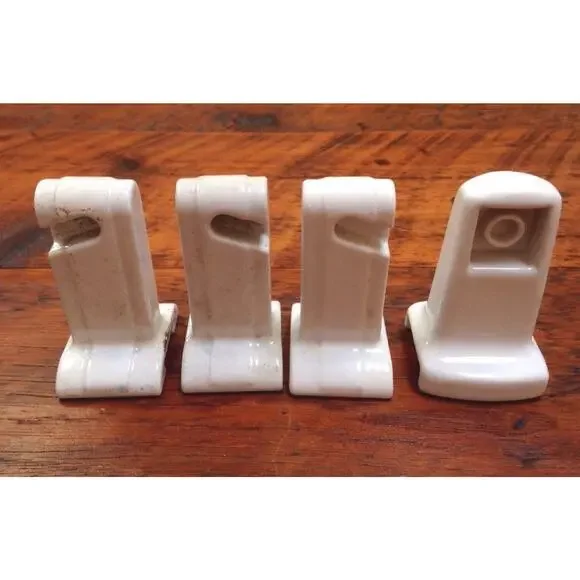 Vtg Antique Porcelain Art Deco Bathroom Towel Toilet Roll Brackets Set Various