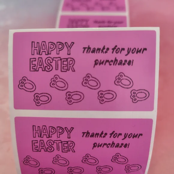 💙100 Happy Easter- Shipping Labels Thermal Packaging Stickers 2.25