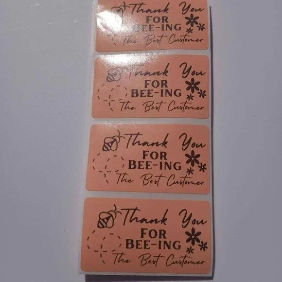 💙100 Thank You Bee- Shipping Labels Thermal Packaging Stickers 2.25