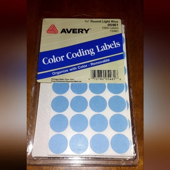 AVERY® Printable Removable Color-Coding Labels, 3/4