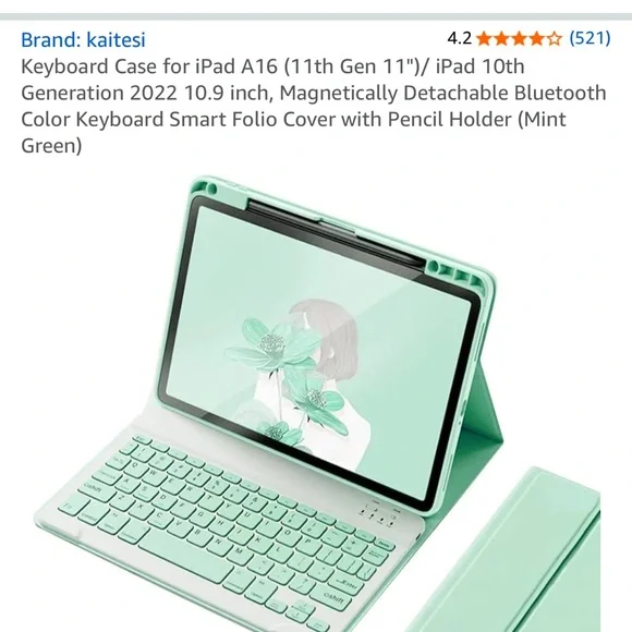 Kaitesi Mint Green iPad Keyboard Case