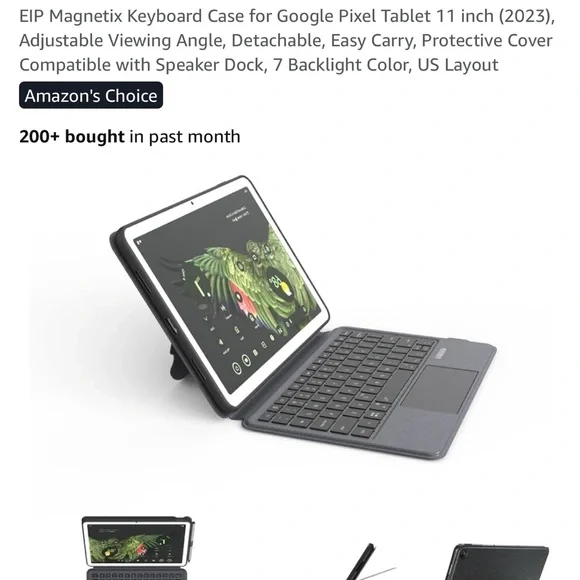 Magnetix Keyboard Case for Google Pixel Tablet 11 inch - Black
