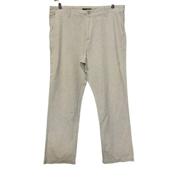 Men's Banana Republic Linen Blend Dress Trouser Pants Beige Size 36X32
