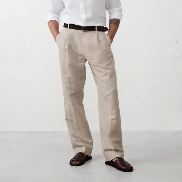 Banana Republic Tailored Linen Blend Trousers