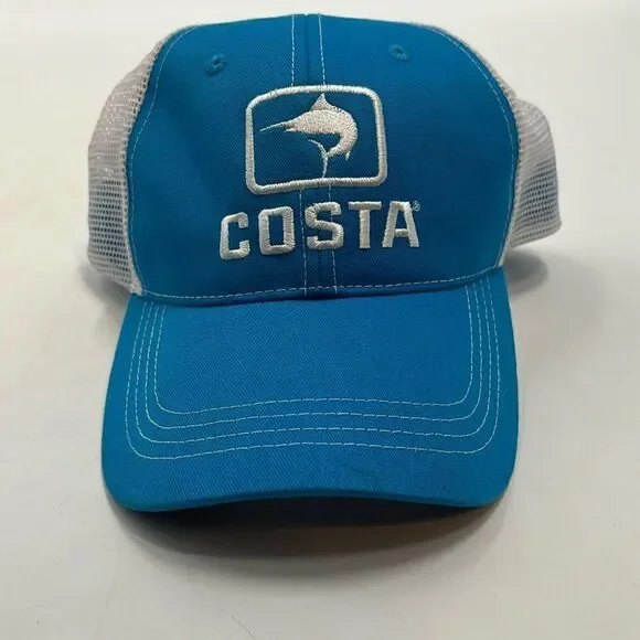 Costa blue white mesh back men hat