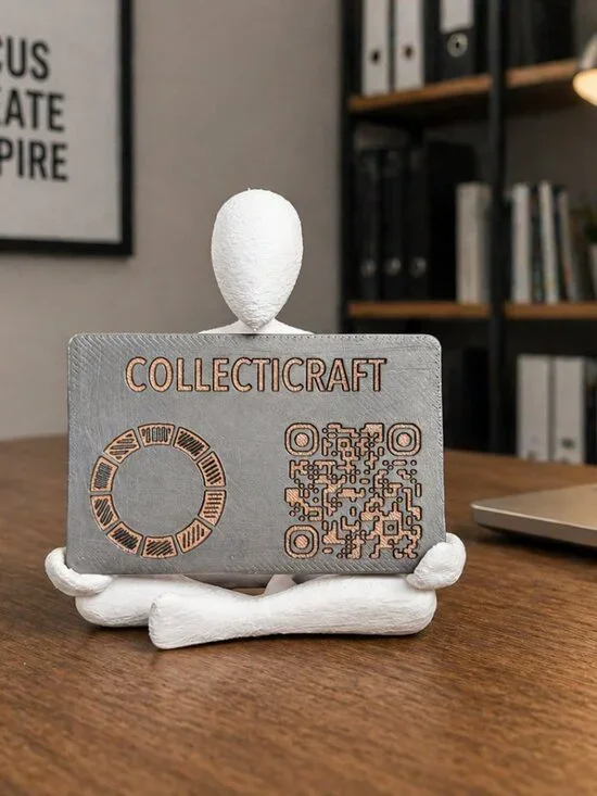 3D Printed Statue Yoga Figurine Zen Decor Desk Decor Business Card Holder