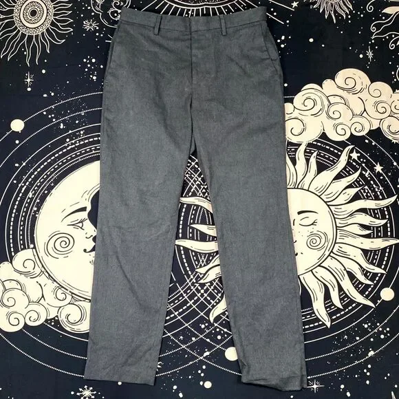 Banana Republic Pant Men's 32x28 Gray Dress Business Formal Stretch Casual