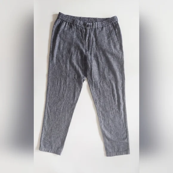 Banana Republic Slim Fit Linen Blend Trousers Pants Blue Mens 34