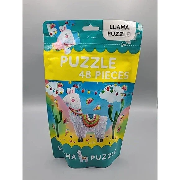Llama Puzzle 48 Pieces Resealable Bag Sealed