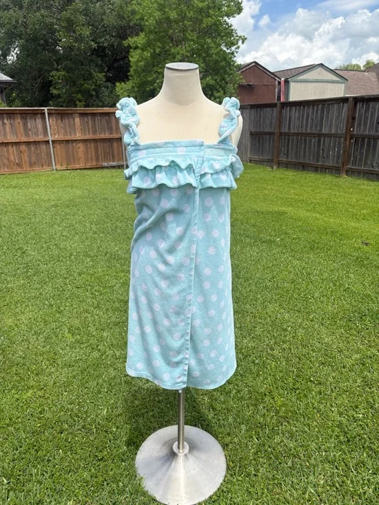 Jasmine & Ginger mint green polka dot wrap towel in small/medium GUC