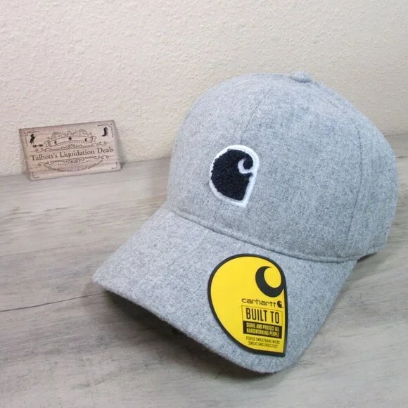Carhartt Wool Blend C Patch Adjustable Cap Hat Heather Grey AH6341