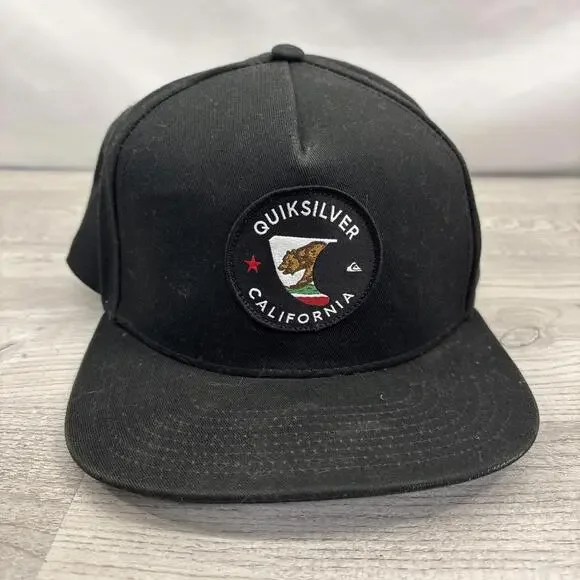 Quiksilver California Round Logo Hat, Black OSFM