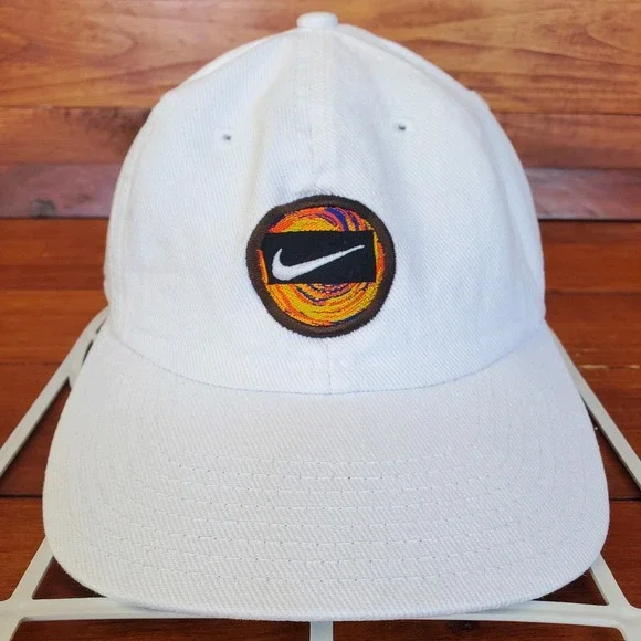 Vintage 90s Nike Tennis Hat Cap Adult Strapback White Embroidered Logo‎ Rare