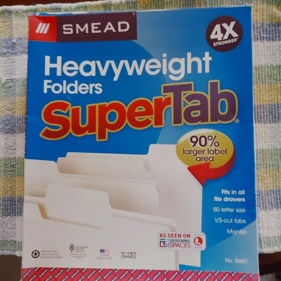 Super Tabs heavy weight folders SMEAD 1 box NIB New