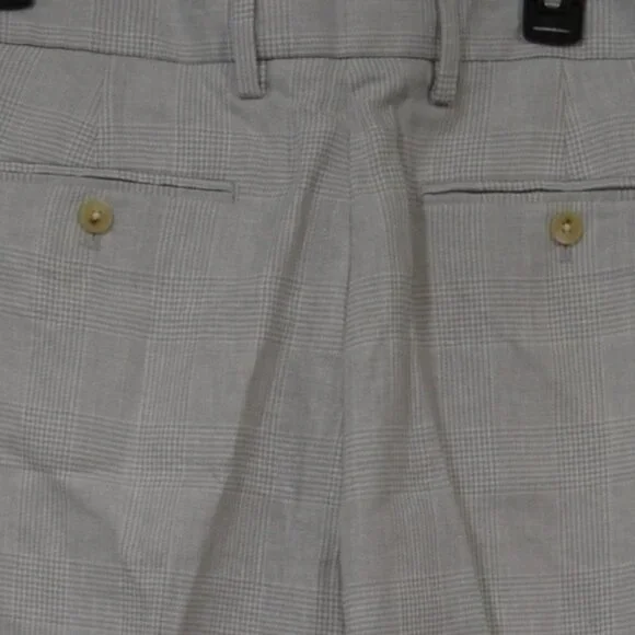 Men's -Tailored-Fit, Linen-Blend Plaid Suit Trouser from Banana Republic