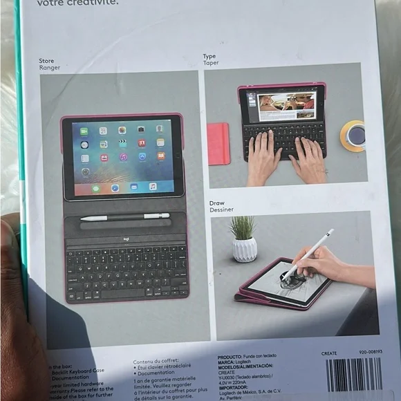 Tablet Keyboard Case with Stylus Holder - Black