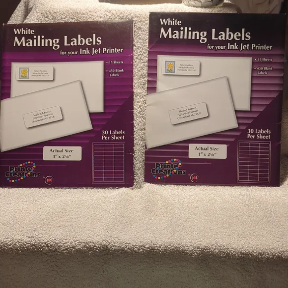 2-Packs White Mailing Labels for Ink Jet Printer 1