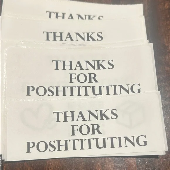 White 'Thanks for Poshtituting' Stickers