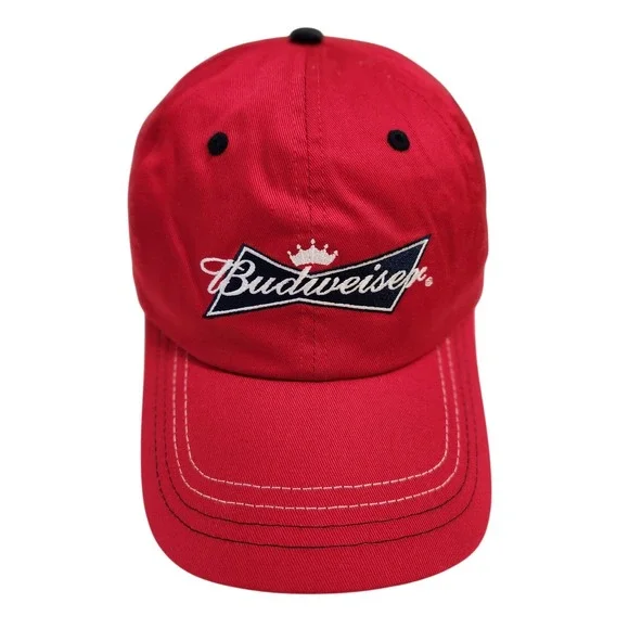 Vintage Budweiser Red Baseball Cap Embroidered Logo Adjustable‎ Strap Men