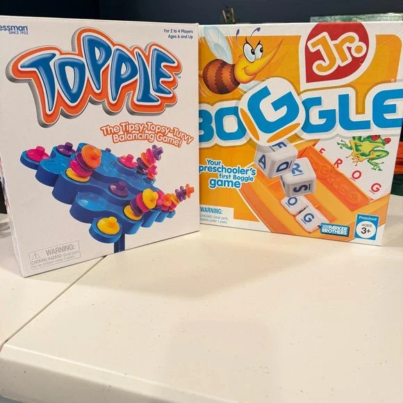 Topple Balancing Game and Boggle Jr. Preschool Matching Game Set‎