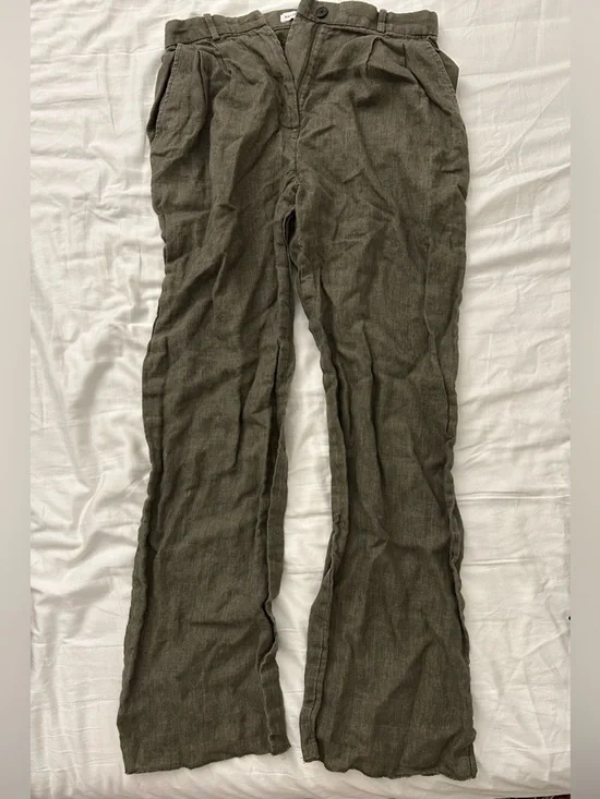 Banana Republic Olive/Tan Linen-Blend Chinos