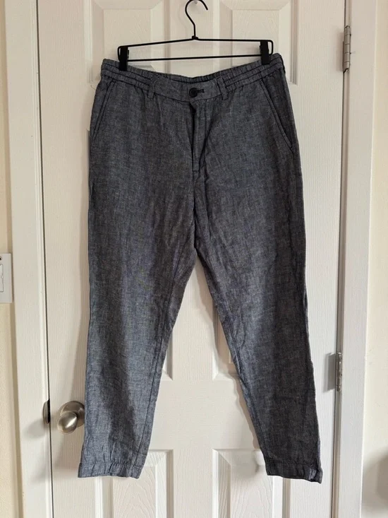 Banana Republic Men's Casual Gray Linen Blend Pants