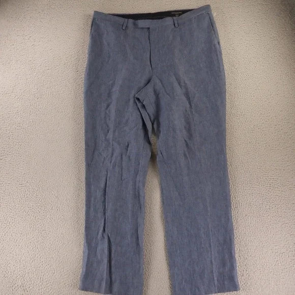 Banana Republic Pants Mens 38x32 Blue 100% Linen Hopsack Slim Breathable
