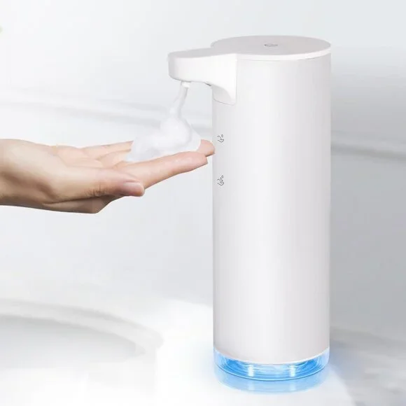 Automatic Foaming Soap Dispenser Rechargeable Stainless Steel 9oz White Open Box