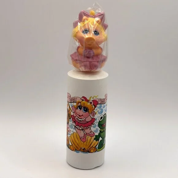 Vintage 1985 Avon Muppet Babies Miss Piggy Bubble Bath with Piggy Finger Puppet