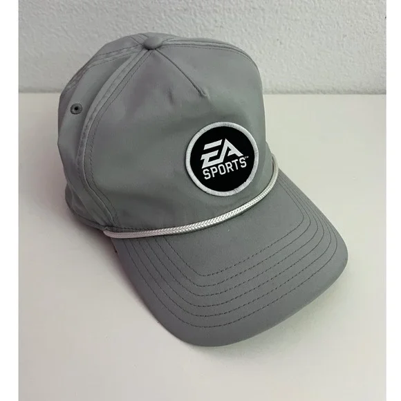 EA Sports Sportiqe Gray Rope Hat Snapback Golf Baseball Cap Mens Adjustable