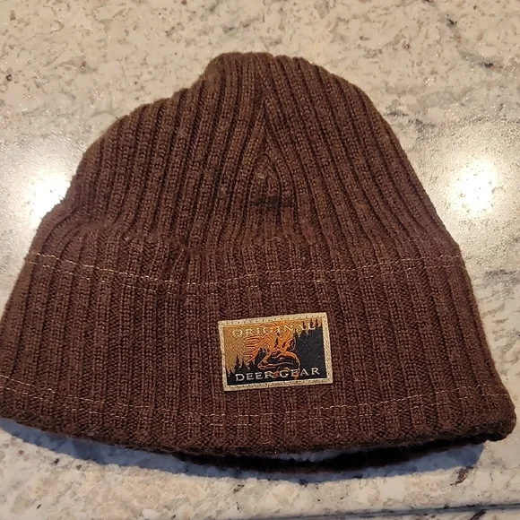 Original Deer Gear Brown Knit Beanie Hat